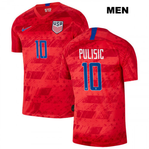 Men's USA #10 Christian Pulisic Red Home Soccer Player Jersey